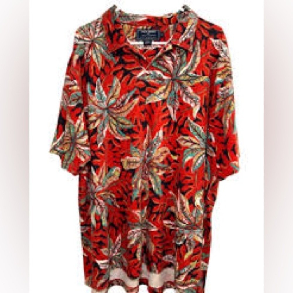 Polo Sport Ralph Lauren Red Aloha Hawaiian Shirt Large Floral Vintage